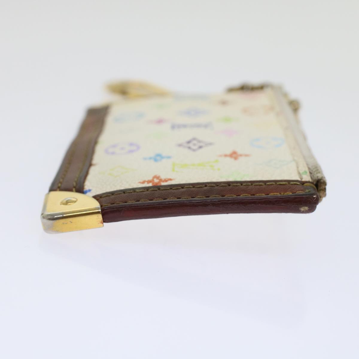 LOUIS VUITTON Monogram Multicolor Pochette Cles Purse White M92655 LV 45773