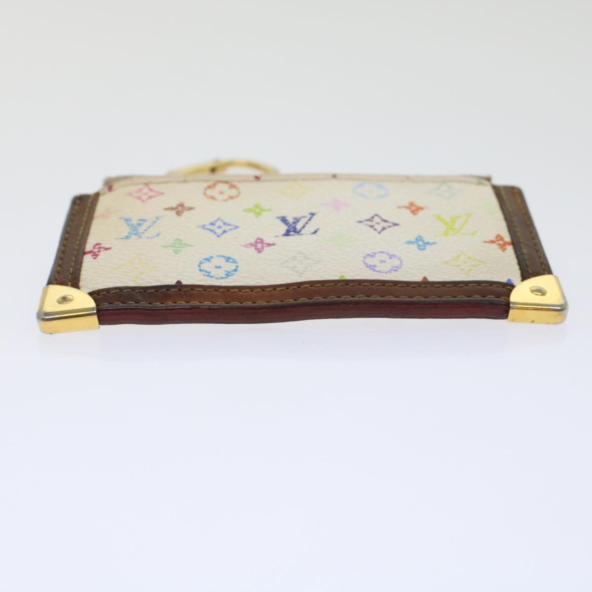 LOUIS VUITTON Monogram Multicolor Pochette Cles Purse White M92655 LV 45773