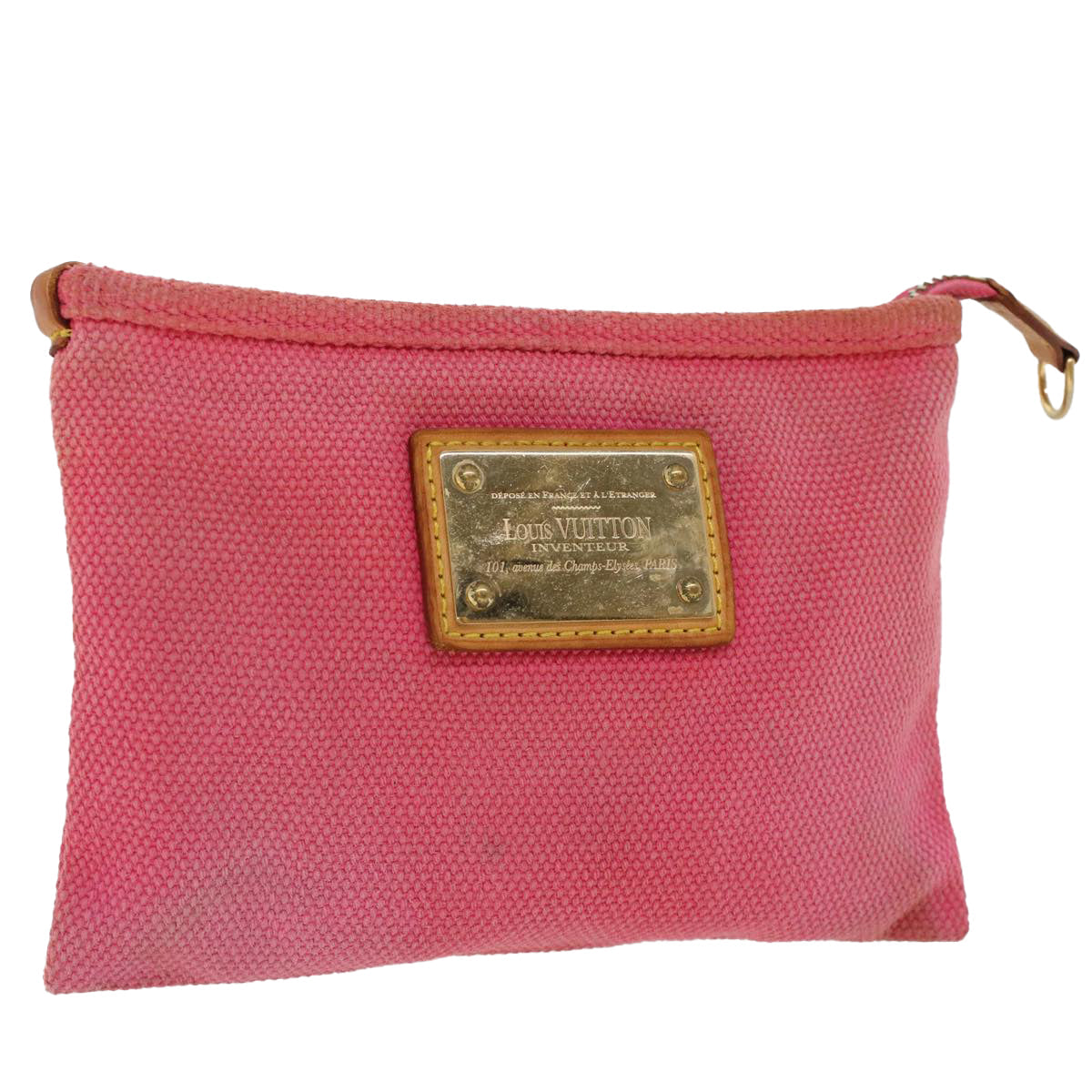 LOUIS VUITTON Antigua Pochette Plat PM Pouch Pink Rose M40068 LV 45780