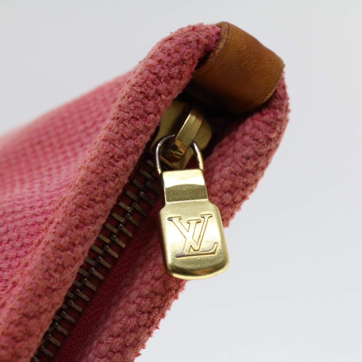 LOUIS VUITTON Antigua Pochette Plat PM Pouch Pink Rose M40068 LV 45780