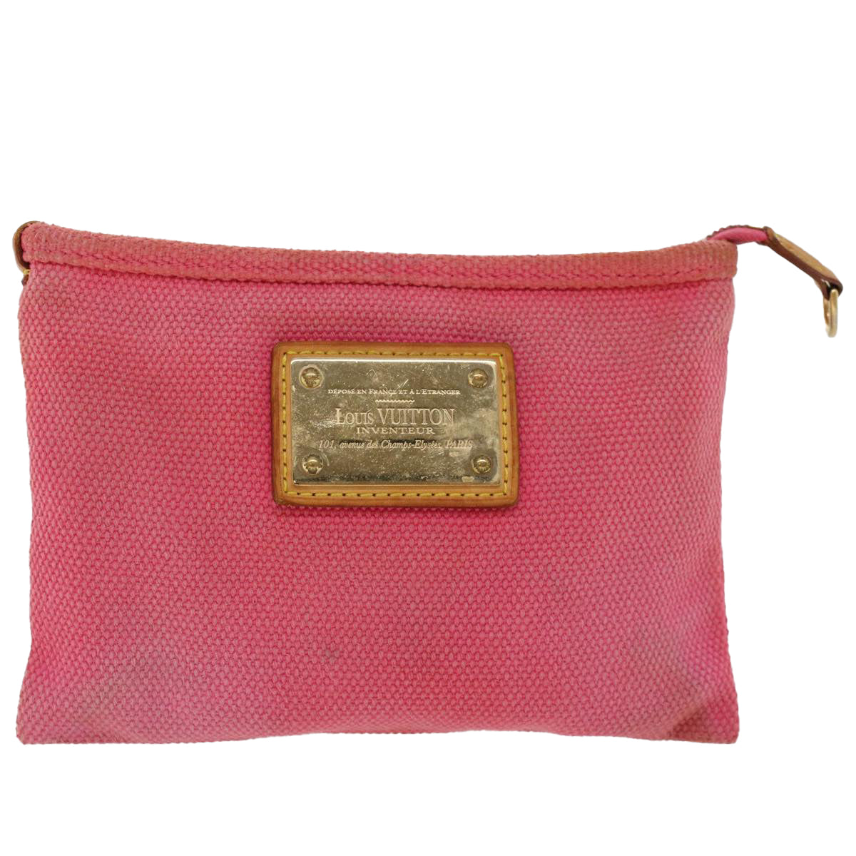 LOUIS VUITTON Antigua Pochette Plat PM Pouch Pink Rose M40068 LV 45780