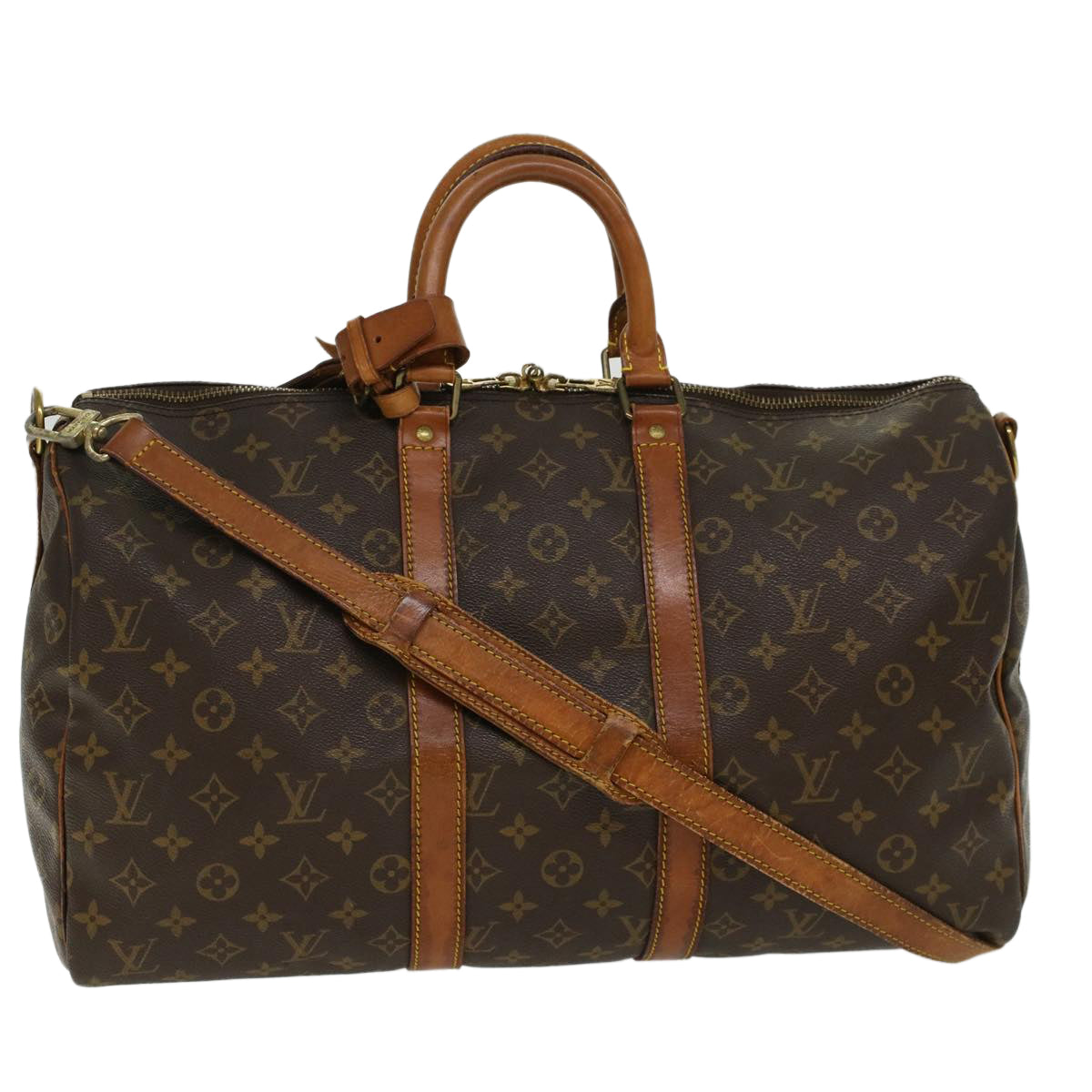 LOUIS VUITTON Monogram Keepall Bandouliere 45 Boston Bag M41418 LV 45785
