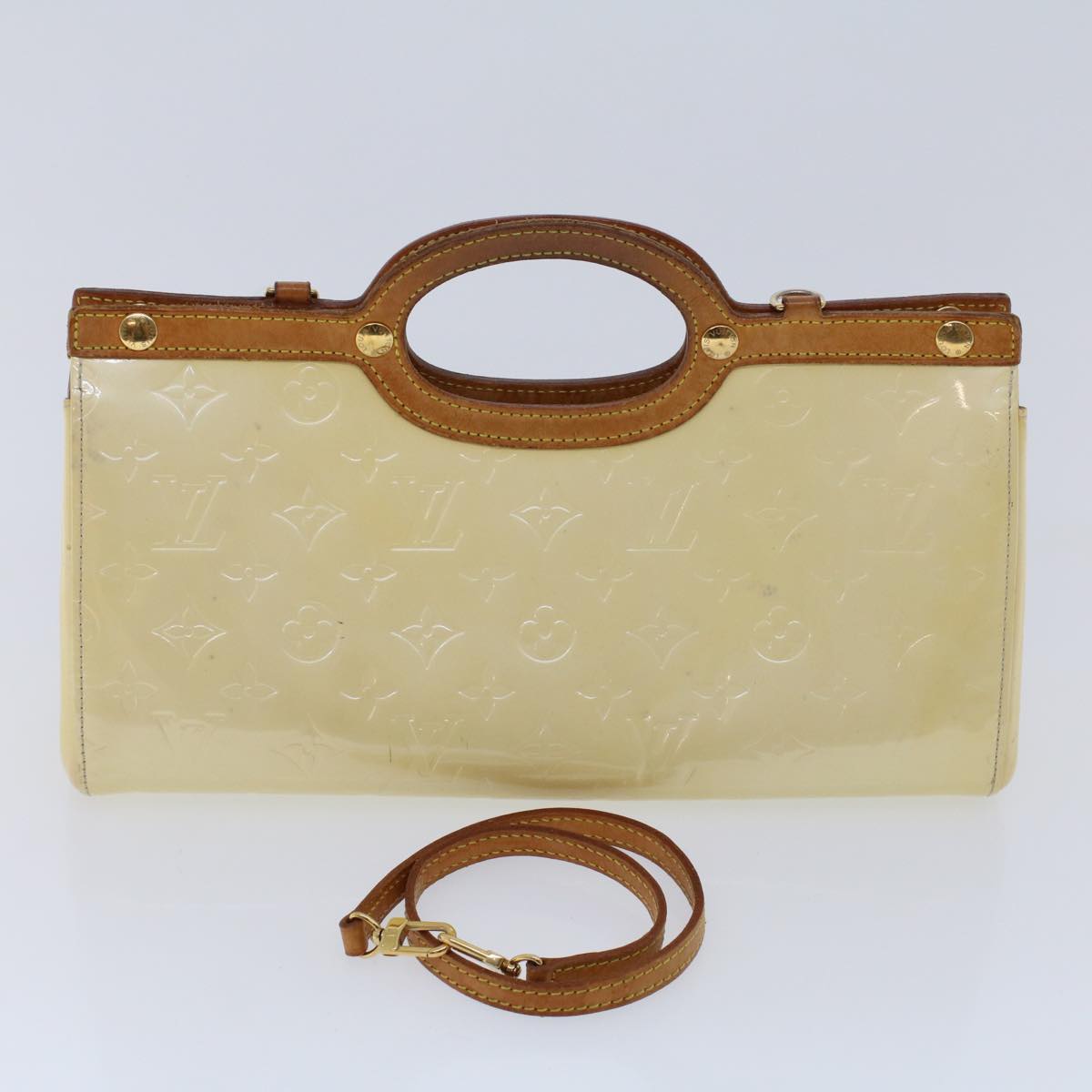 LOUIS VUITTON Monogram Vernis Roxbury Drive Hand Bag Perle M91374 LV 45797