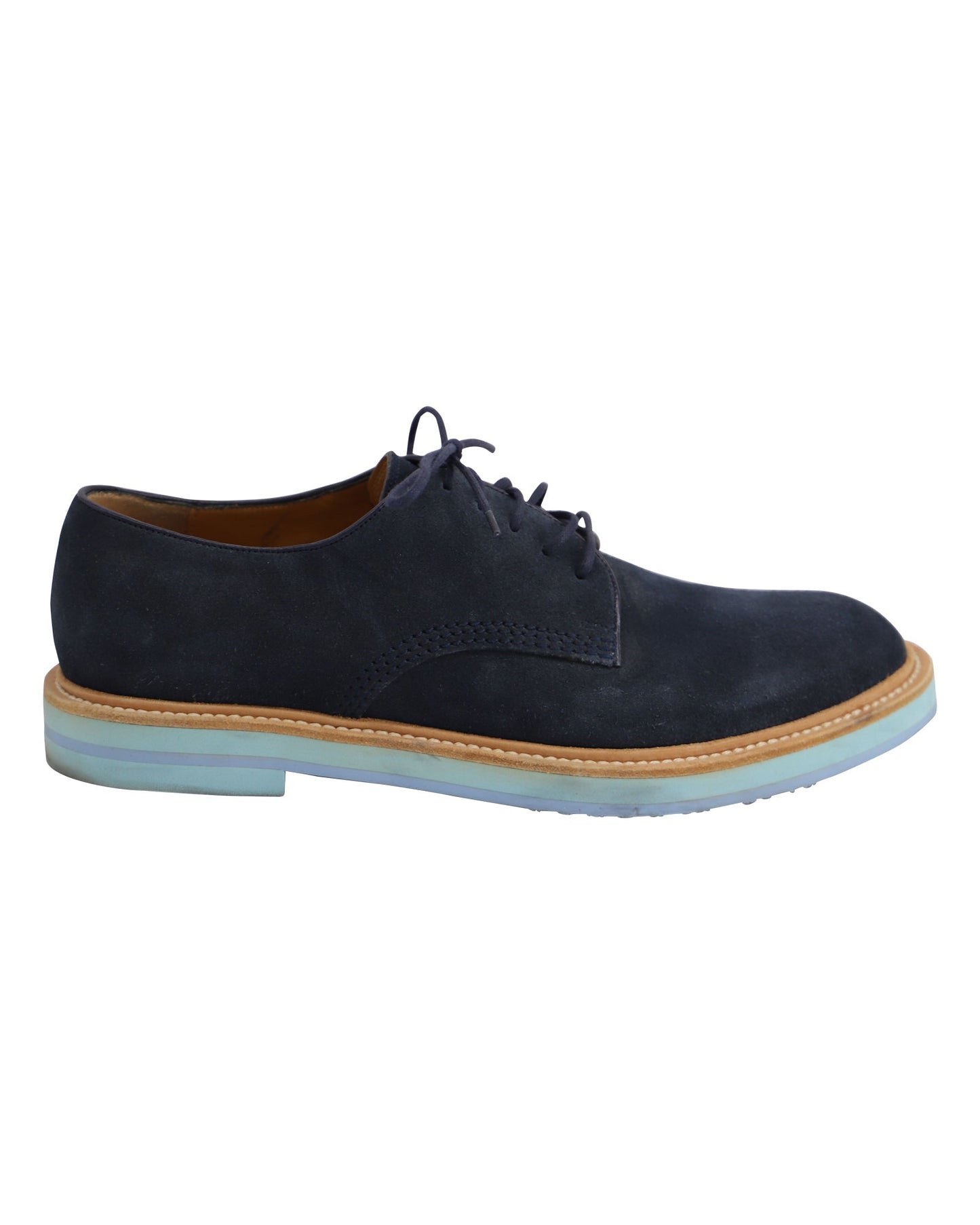 Luxury Gucci Trending 2025 Lace Up Derby Shoes in Navy Blue Suede