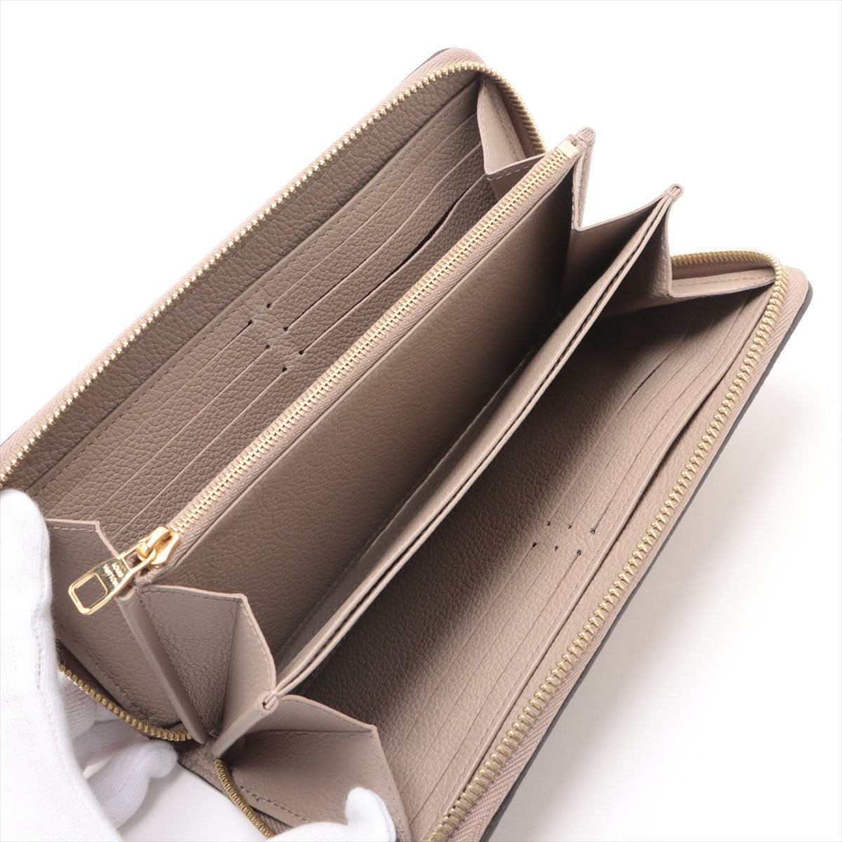 Louis Vuitton Vial Monogram Implant Zippyr Wallet M69794 Turtle Cream Round Zipper Wallet