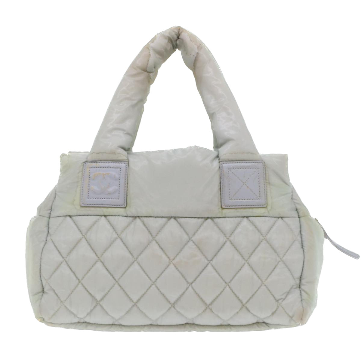Luxury Chanel Hand Bag Nylon Gray CC  45853