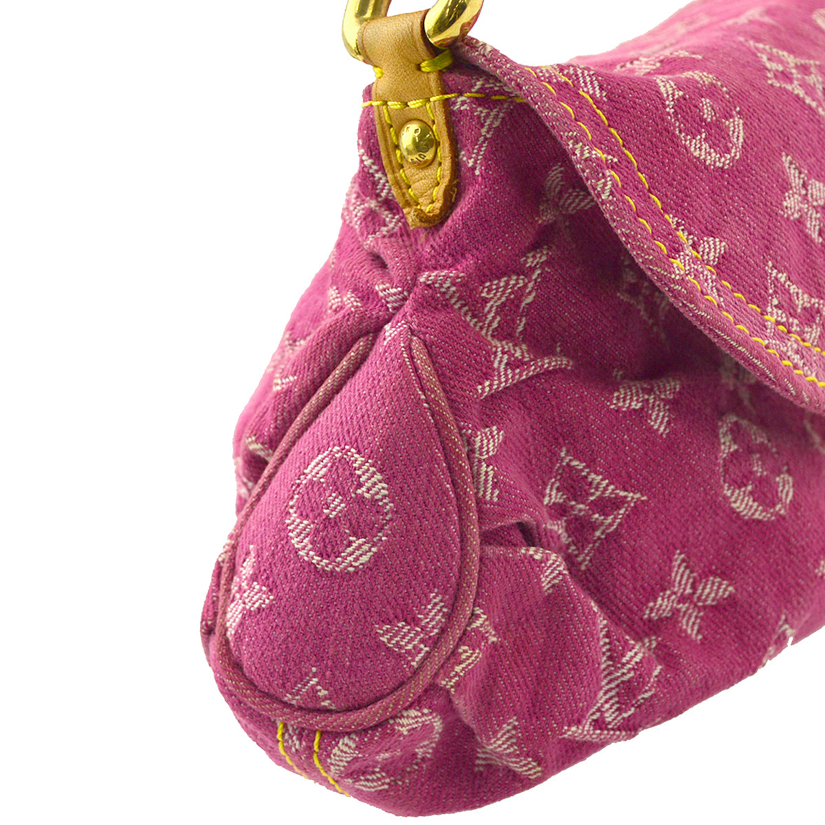 Louis Vuitton 2006 Pink Monogram Denim Mini Pleaty Handbag M95216