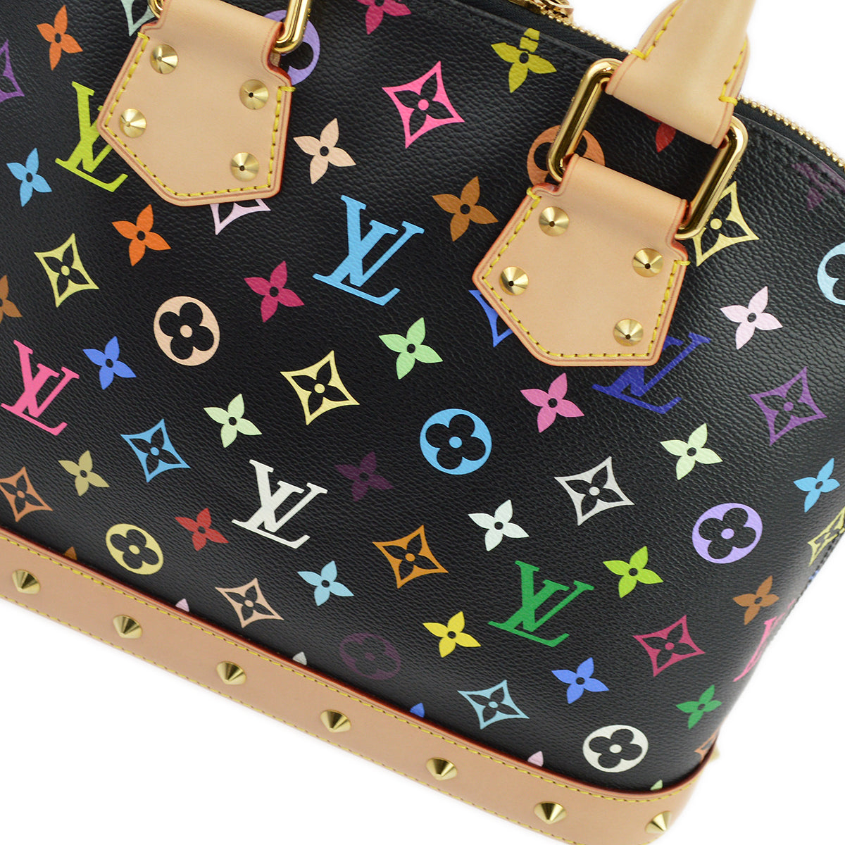 Louis Vuitton 2011 Black Monogram Multicolor Alma PM M40444