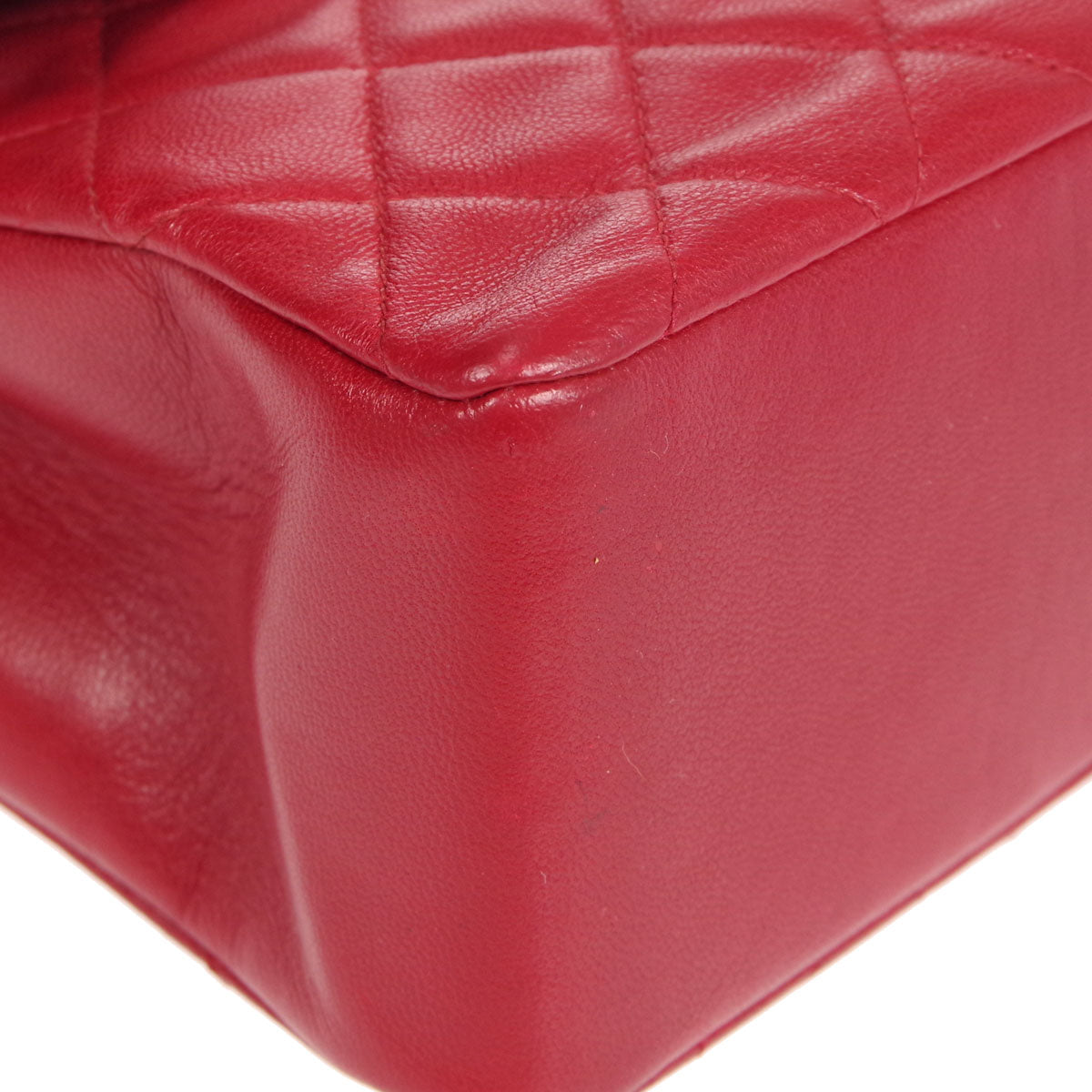 Luxury Chanel * 1989-1991 Handbag Red Lambskin