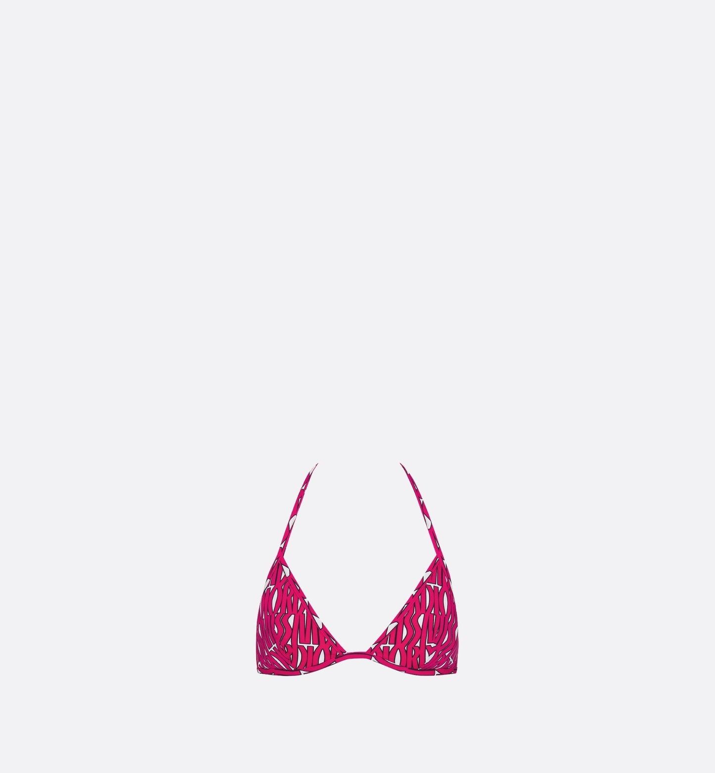 Bikini Top White Technical Fabric With Fuchsia Miss Luxury DiorAllover Motif