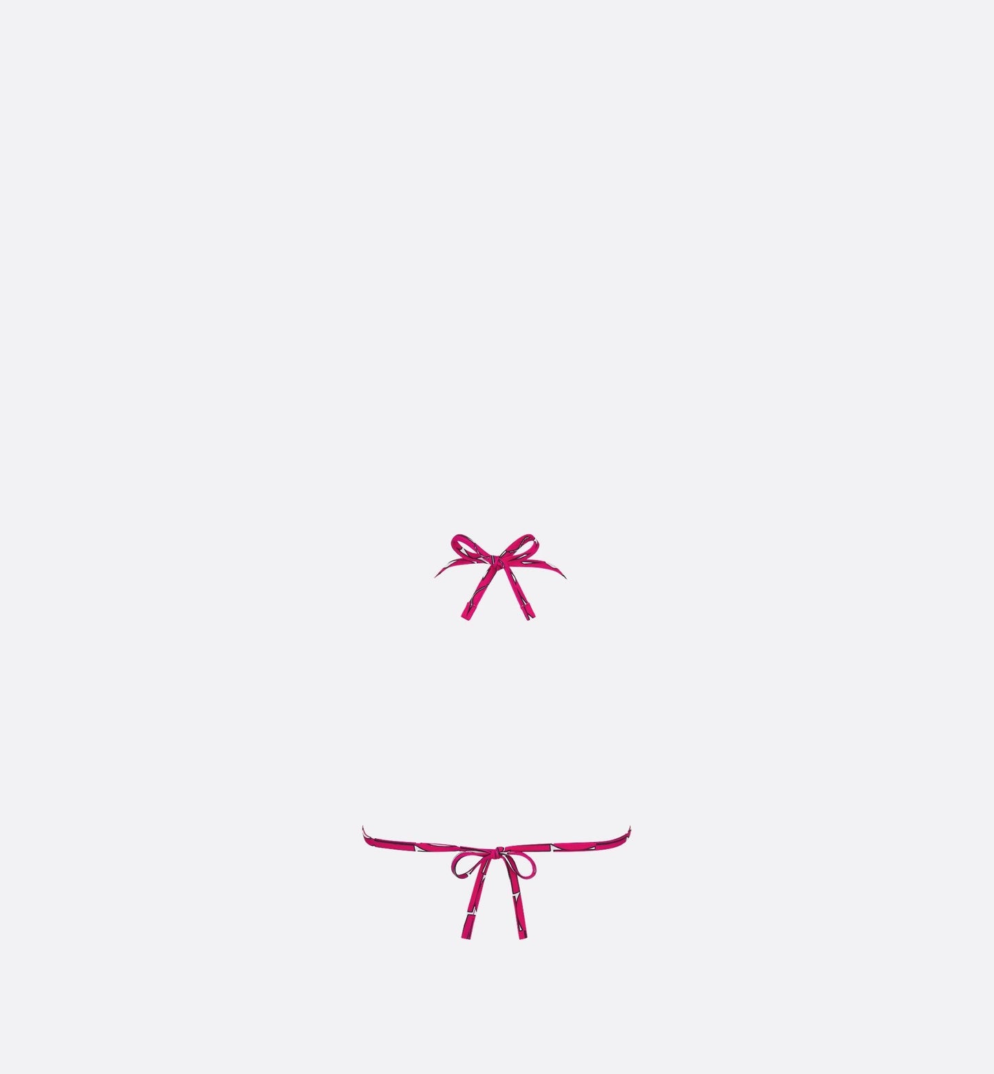 Bikini Top White Technical Fabric With Fuchsia Miss Luxury DiorAllover Motif