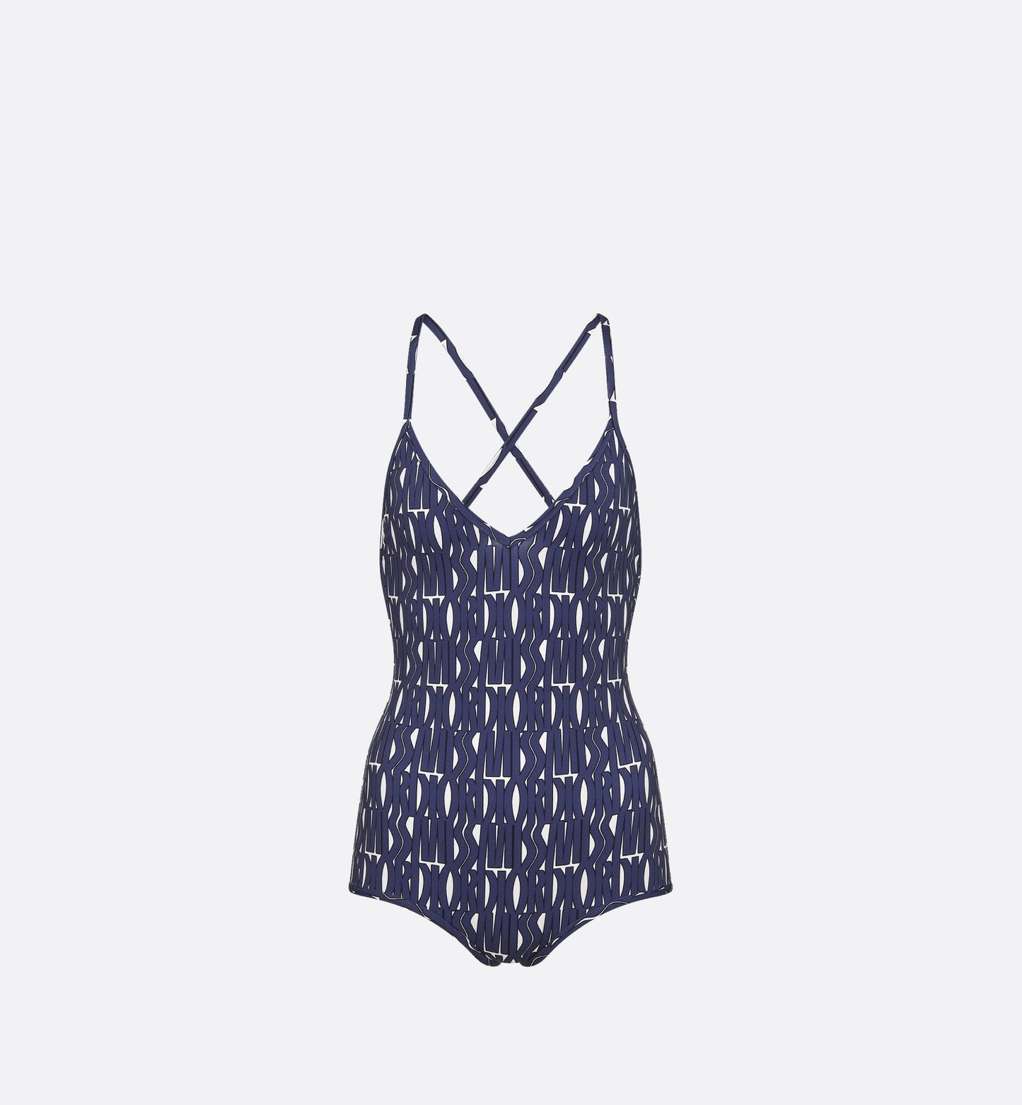 One Piece Swimsuit White Technical Fabric With Navy Blue Miss Luxury Dior Allover Motif