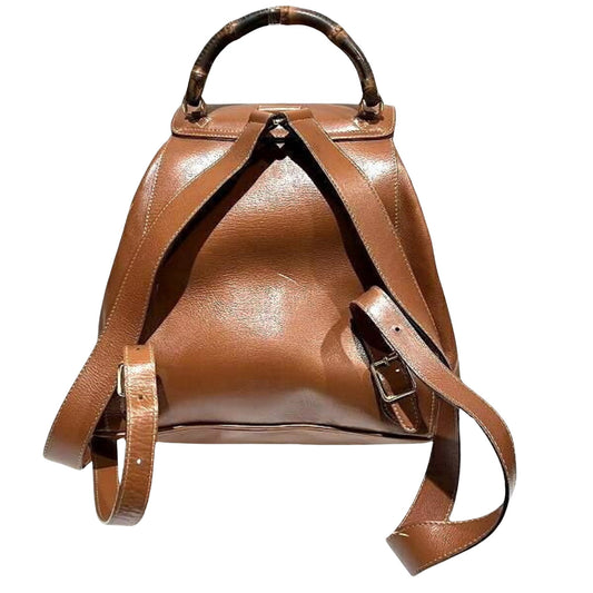 Luxury Gucci Trending 2025 Bamboo  Leather Backpack Bag ()