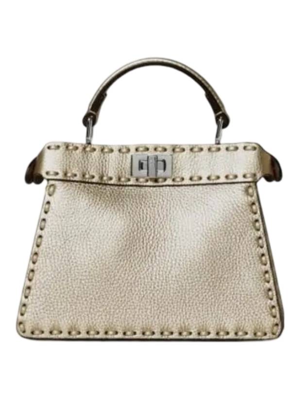Luxury Fendi Peekaboo ISeeU Petite Tote Bag Gold