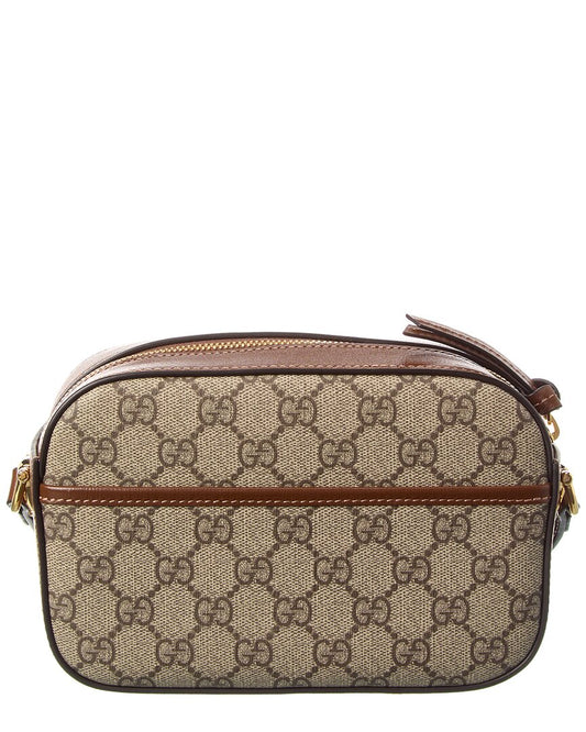 Luxury Gucci Trending 2025 Horsebit 1955 Small GG Supreme Canvas & Leather Crossbody