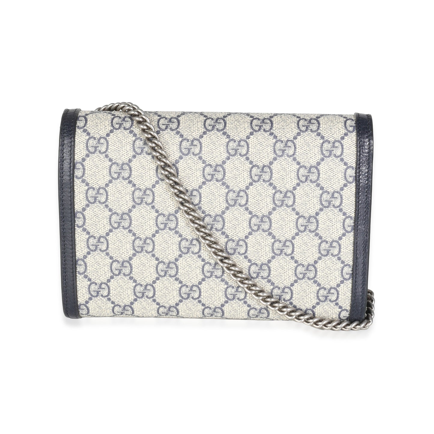 Gucci Navy GG Supreme Canvas Mini Dionysus Chain Wallet