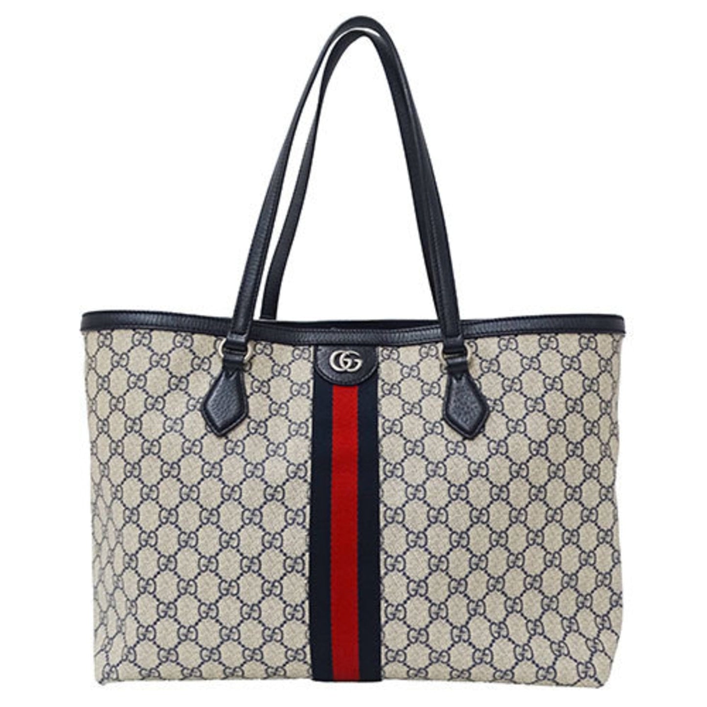 Gucci ivory Navy Gg Supreme Tote Bag