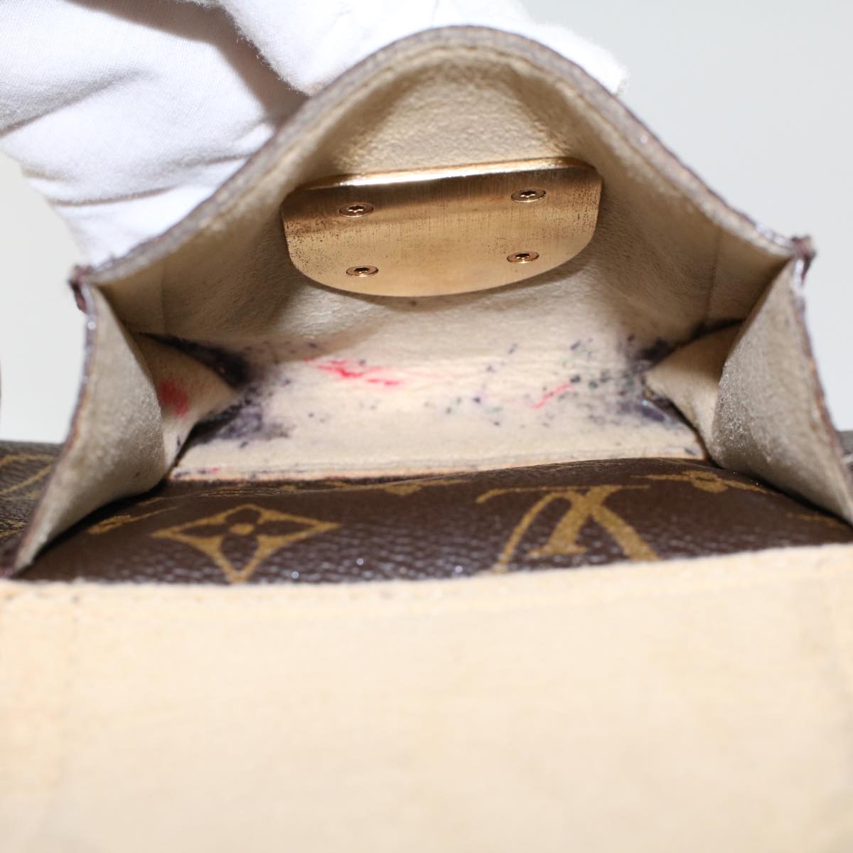 LOUIS VUITTON Monogram Manhattan PM Hand Bag M40026 LV 46035