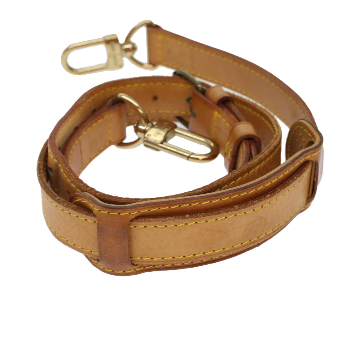LOUIS VUITTON Shoulder Strap Leather 36.6""-43.7"" Beige LV 46038