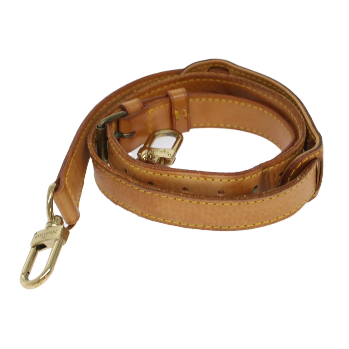 LOUIS VUITTON Shoulder Strap Leather 36.6""-43.7"" Beige LV 46038