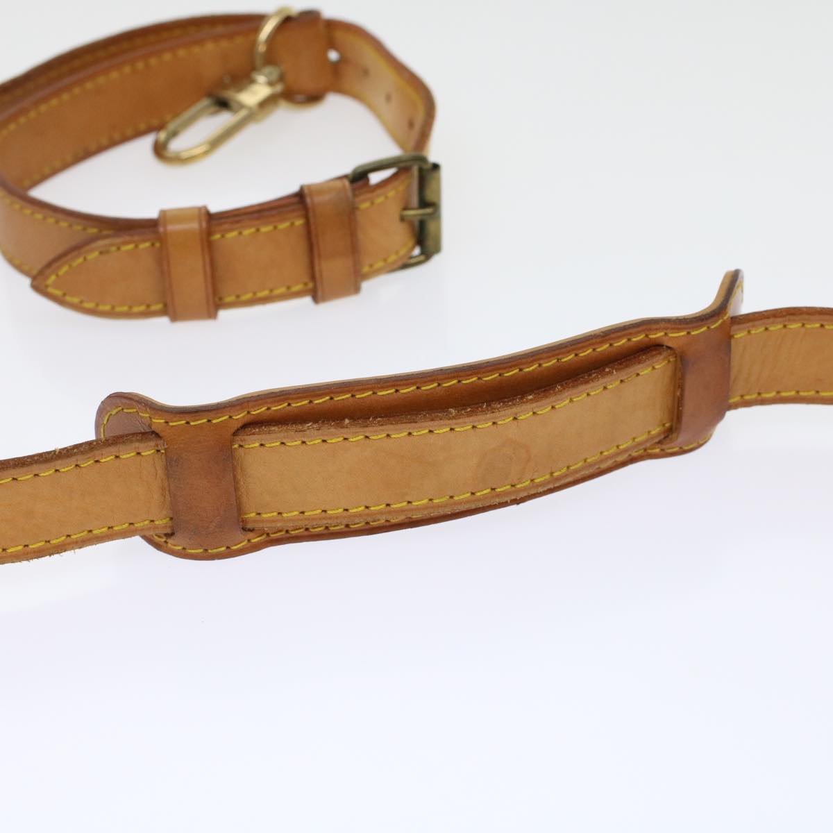 LOUIS VUITTON Shoulder Strap Leather 36.6""-43.7"" Beige LV 46038