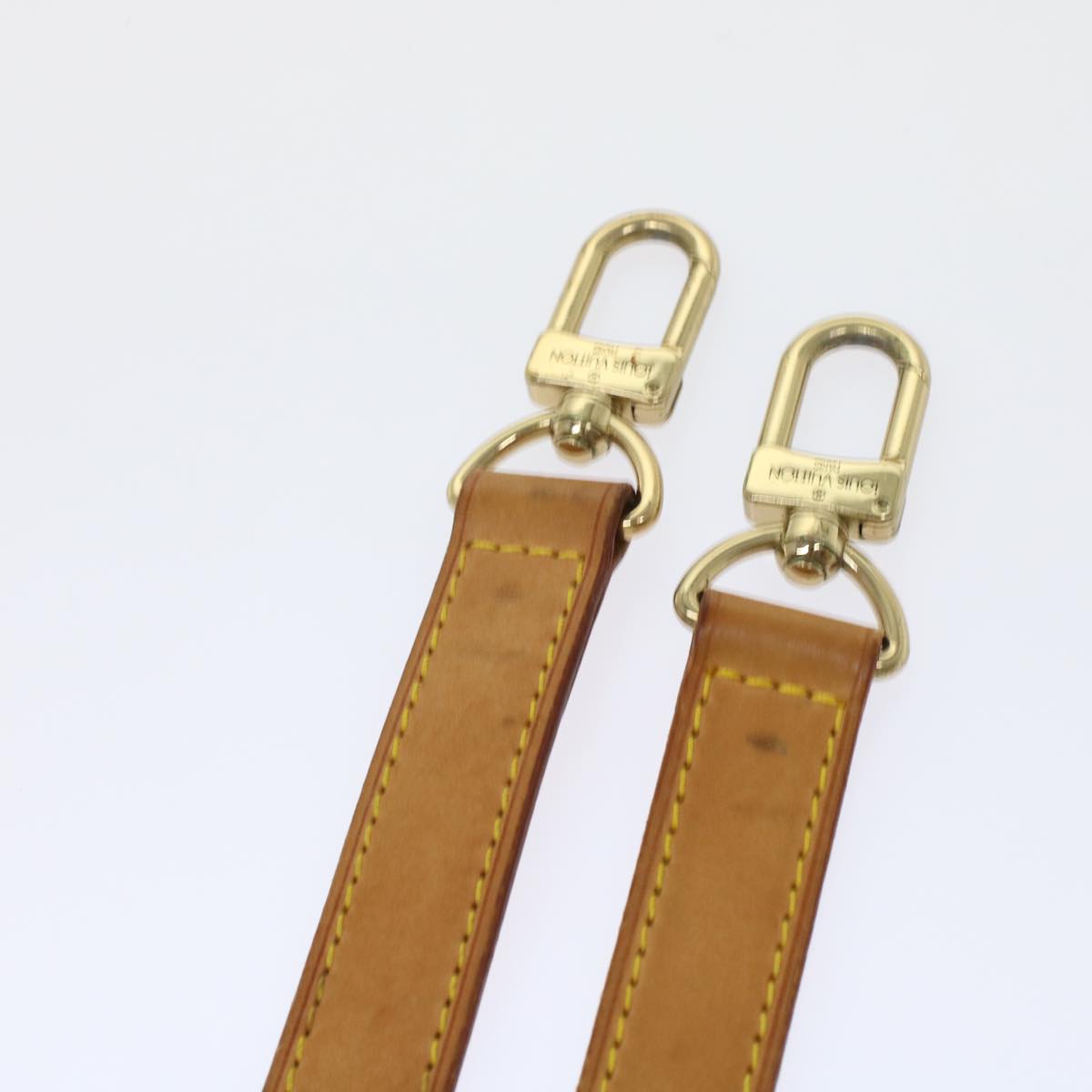 LOUIS VUITTON Shoulder Strap Leather 36.6""-43.7"" Beige LV 46038