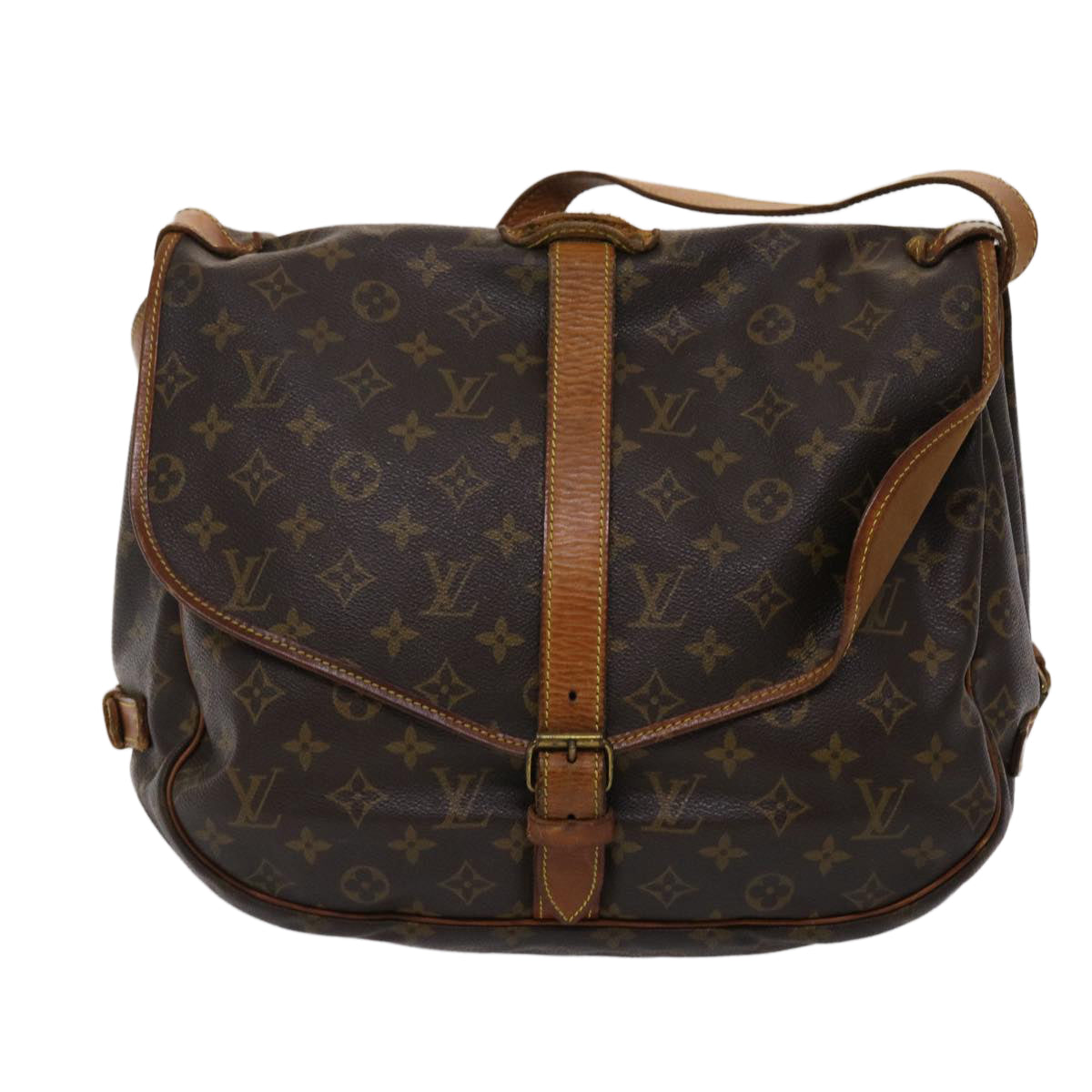 LOUIS VUITTON Monogram Saumur 35 Shoulder Bag M42254 LV 46053