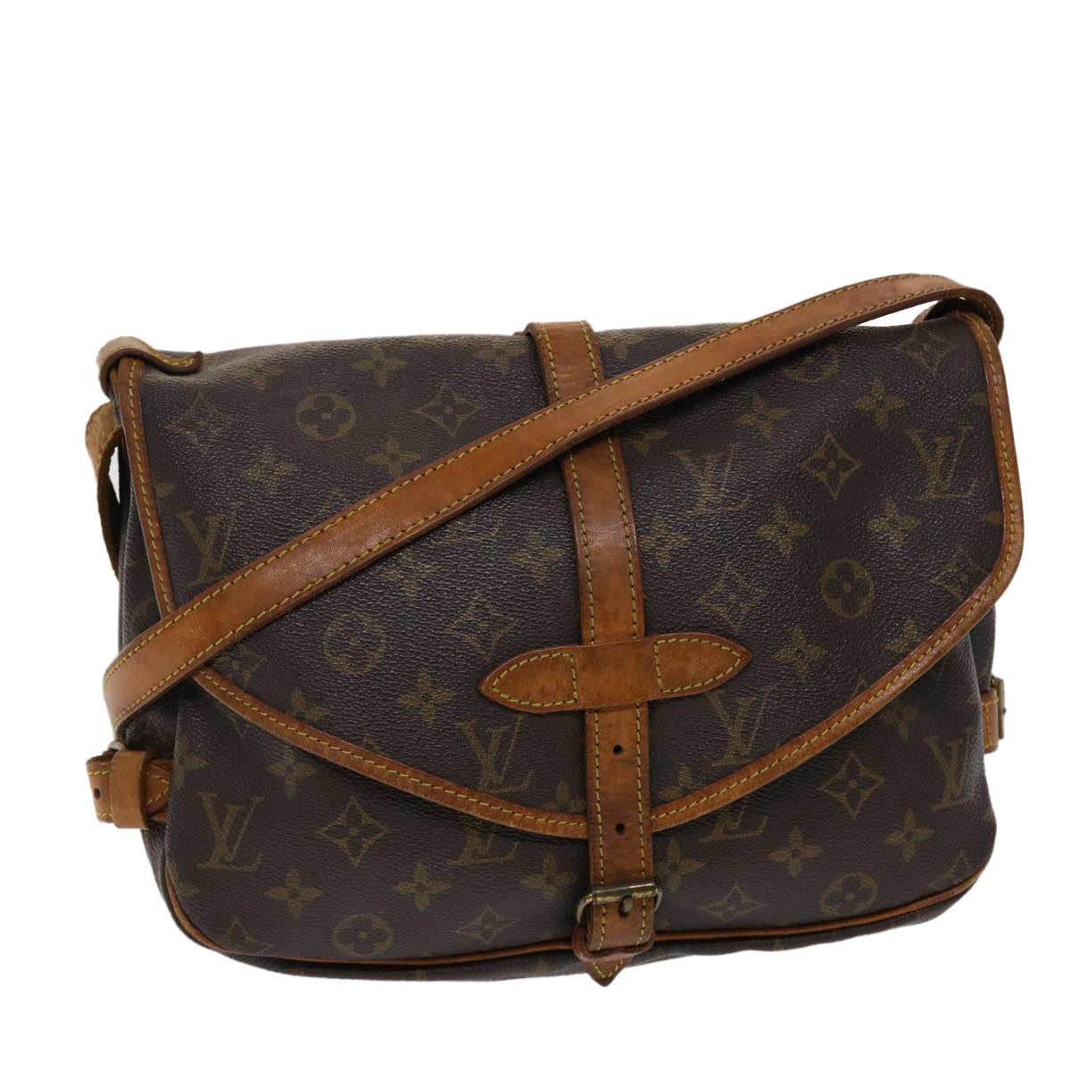 LOUIS VUITTON Monogram Saumur 30 Shoulder Bag M42256 LV 46077