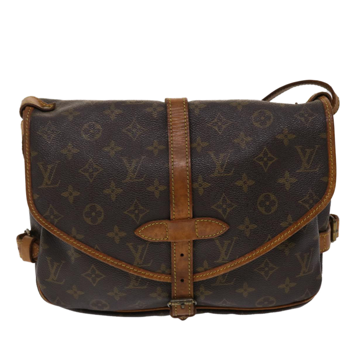 LOUIS VUITTON Monogram Saumur 30 Shoulder Bag M42256 LV 46077