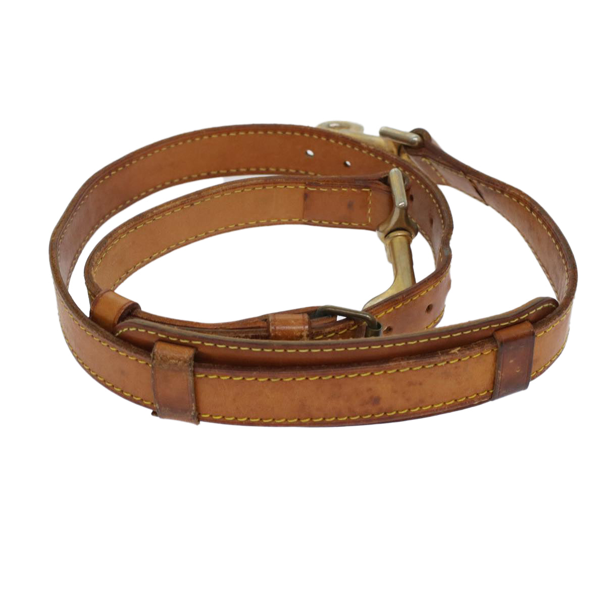 LOUIS VUITTON Shoulder Strap Leather Vintage 31.5""-38.6"" Beige LV 46084