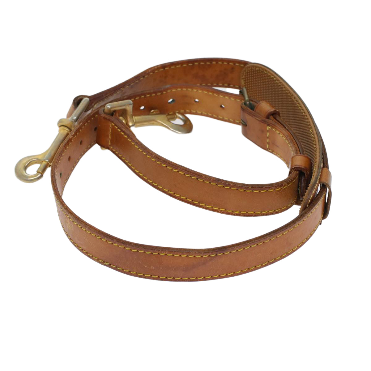 LOUIS VUITTON Shoulder Strap Leather Vintage 31.5""-38.6"" Beige LV 46084