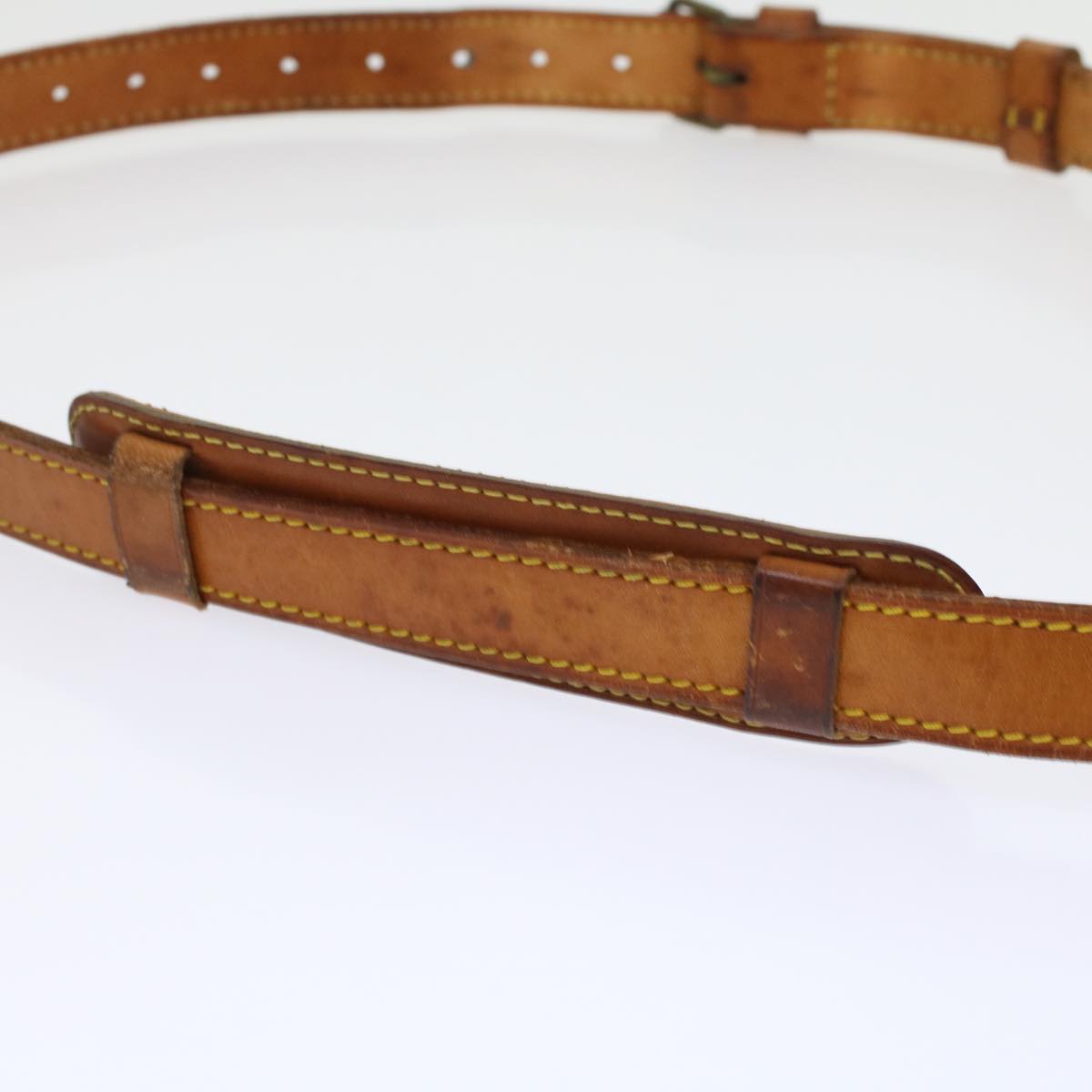 LOUIS VUITTON Shoulder Strap Leather Vintage 31.5""-38.6"" Beige LV 46084
