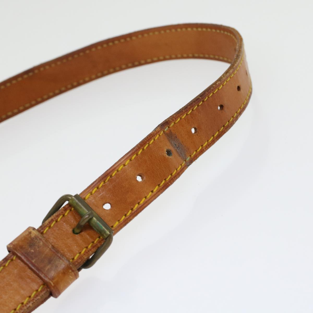 LOUIS VUITTON Shoulder Strap Leather Vintage 31.5""-38.6"" Beige LV 46084