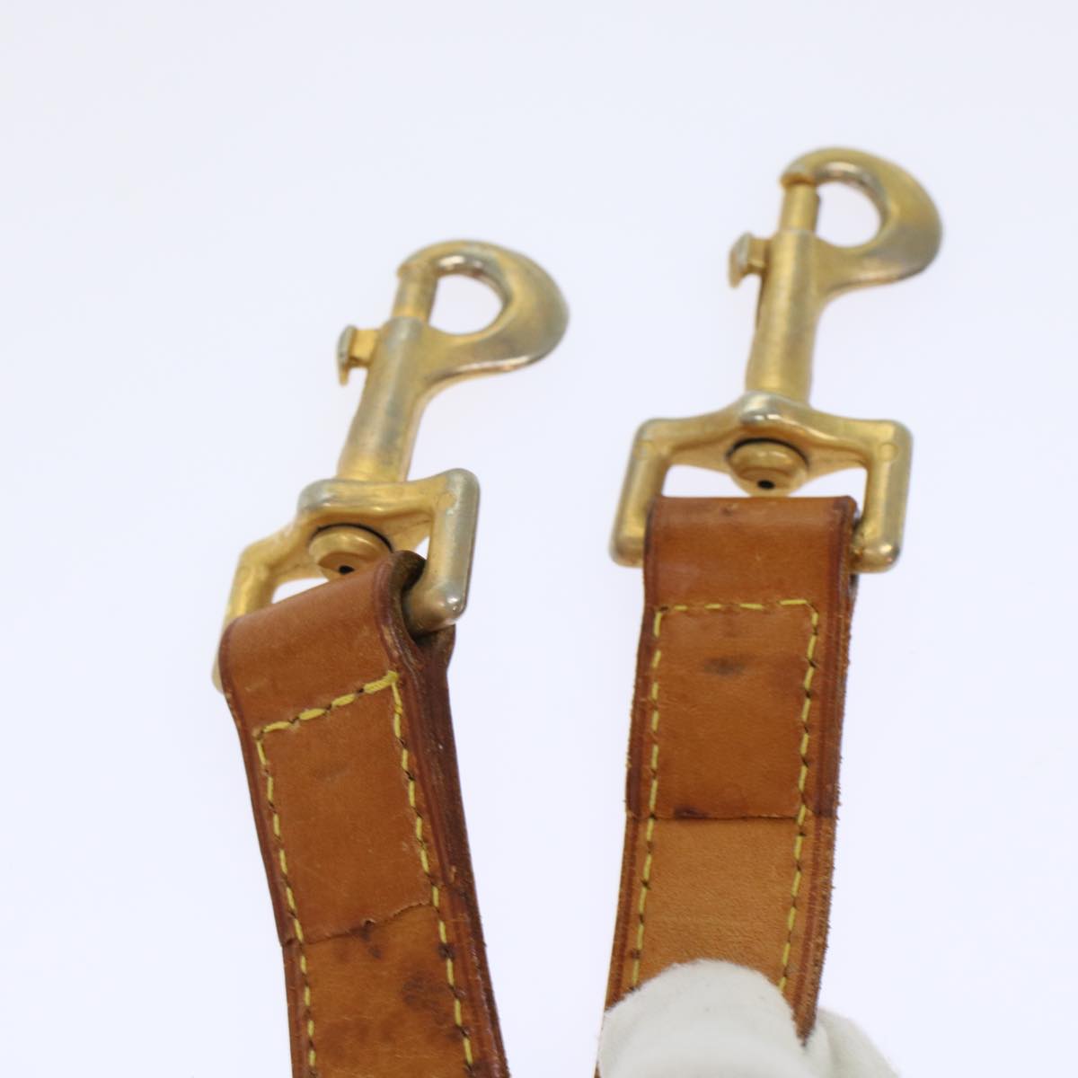 LOUIS VUITTON Shoulder Strap Leather Vintage 31.5""-38.6"" Beige LV 46084