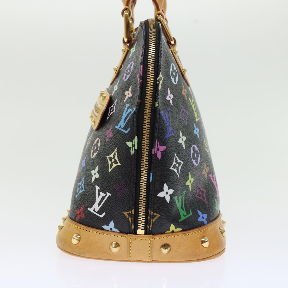 LOUIS VUITTON Monogram Multicolor Alma Hand Bag Black M92646 LV 46087