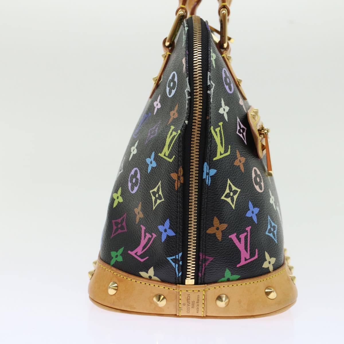 LOUIS VUITTON Monogram Multicolor Alma Hand Bag Black M92646 LV 46087
