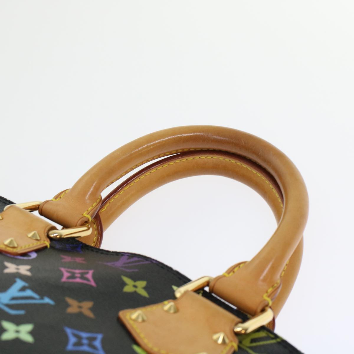 LOUIS VUITTON Monogram Multicolor Alma Hand Bag Black M92646 LV 46087