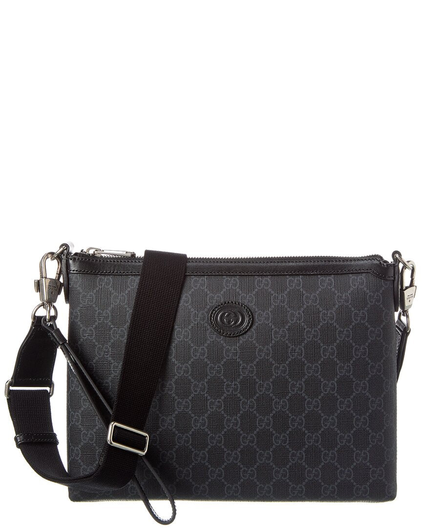 Luxury Gucci Trending 2025 Interlocking G GG Supreme Canvas & Leather Messenger Bag
