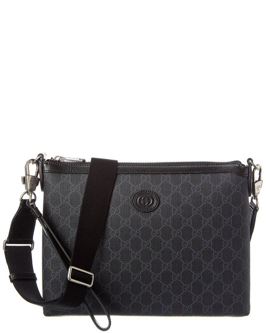 Luxury Gucci Trending 2025 Interlocking G GG Supreme Canvas & Leather Messenger Bag