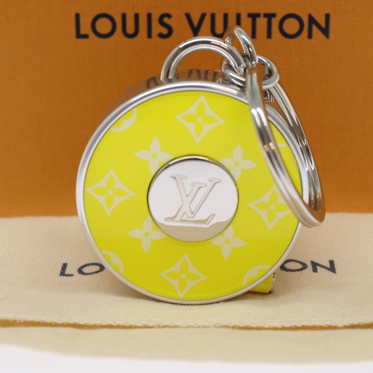 LOUIS VUITTON Porte Cles Meter Bag Charm metal Yellow MP3111 LV 46101