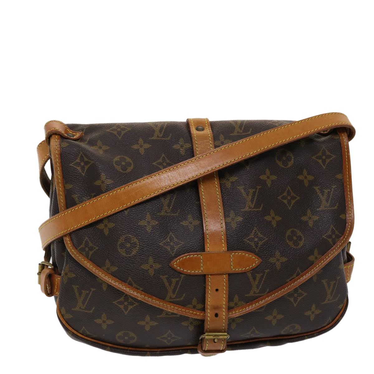 LOUIS VUITTON Monogram Saumur 30 Shoulder Bag M42256 LV 46102