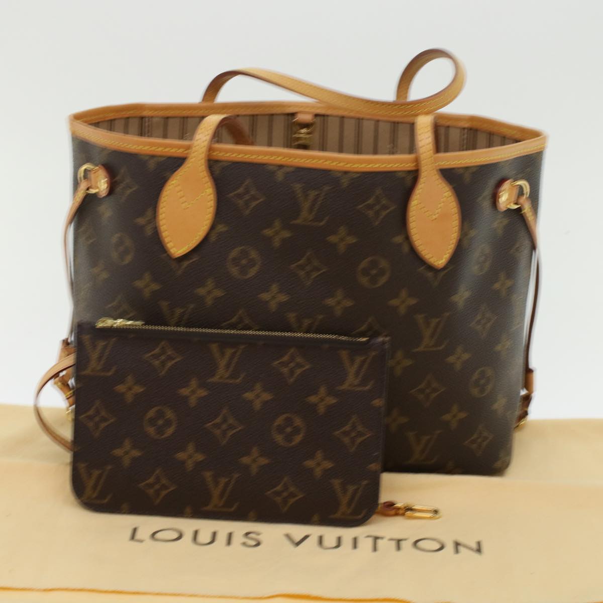 LOUIS VUITTON Monogram Neverfull PM Tote Bag M40155 LV 46107