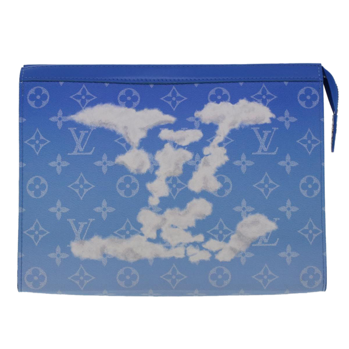 LOUIS VUITTON Monogram Clouds Pochette Voyage Clutch Bag Blue M45480 46151A