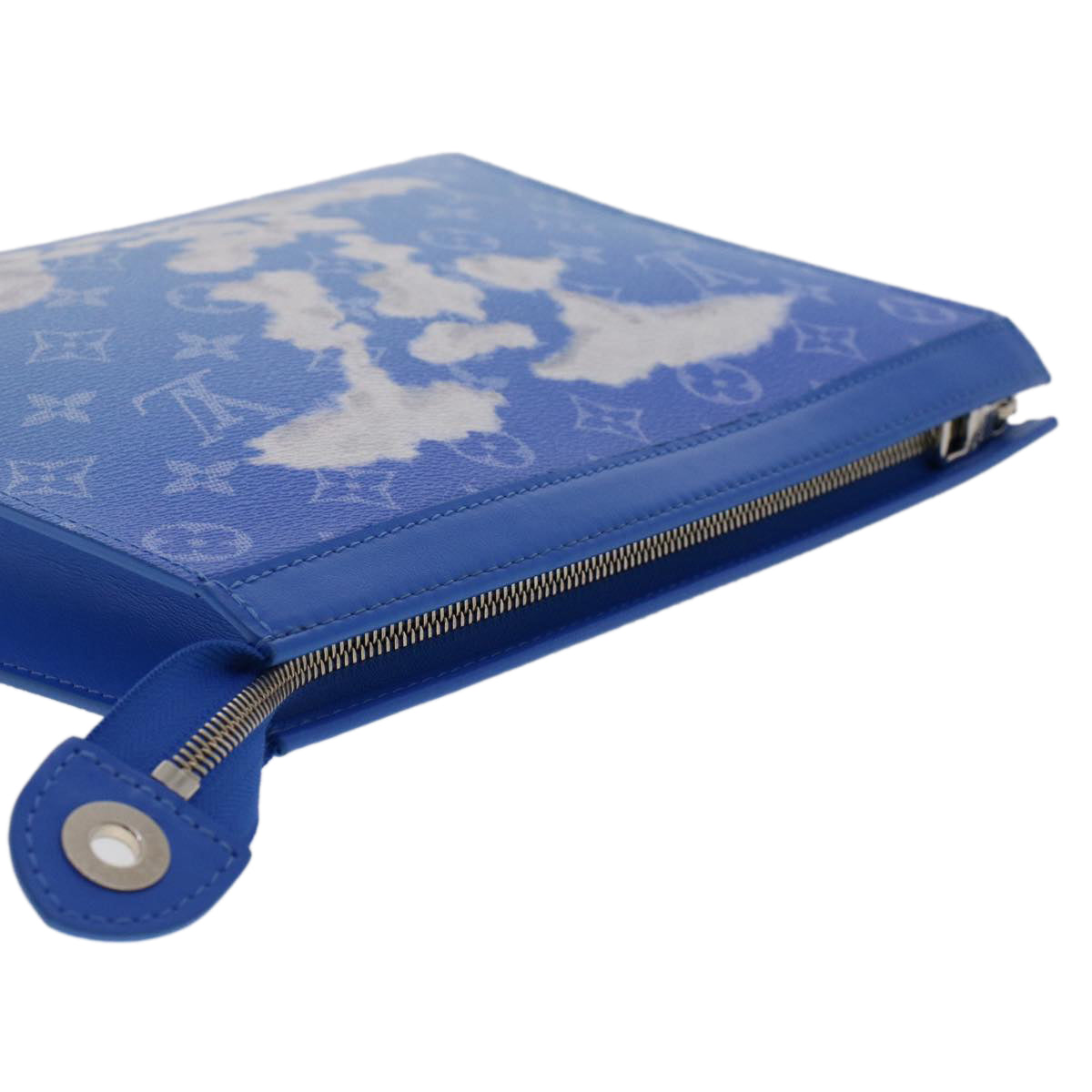 LOUIS VUITTON Monogram Clouds Pochette Voyage Clutch Bag Blue M45480 46151A