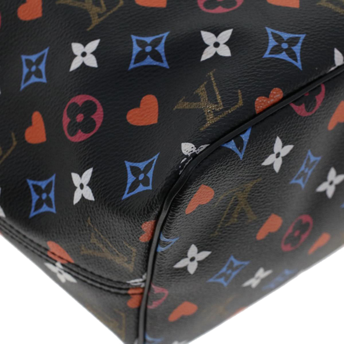 LOUIS VUITTON Monogram Game On Neverfull MM Shoulder Bag M57483 LV 46152A