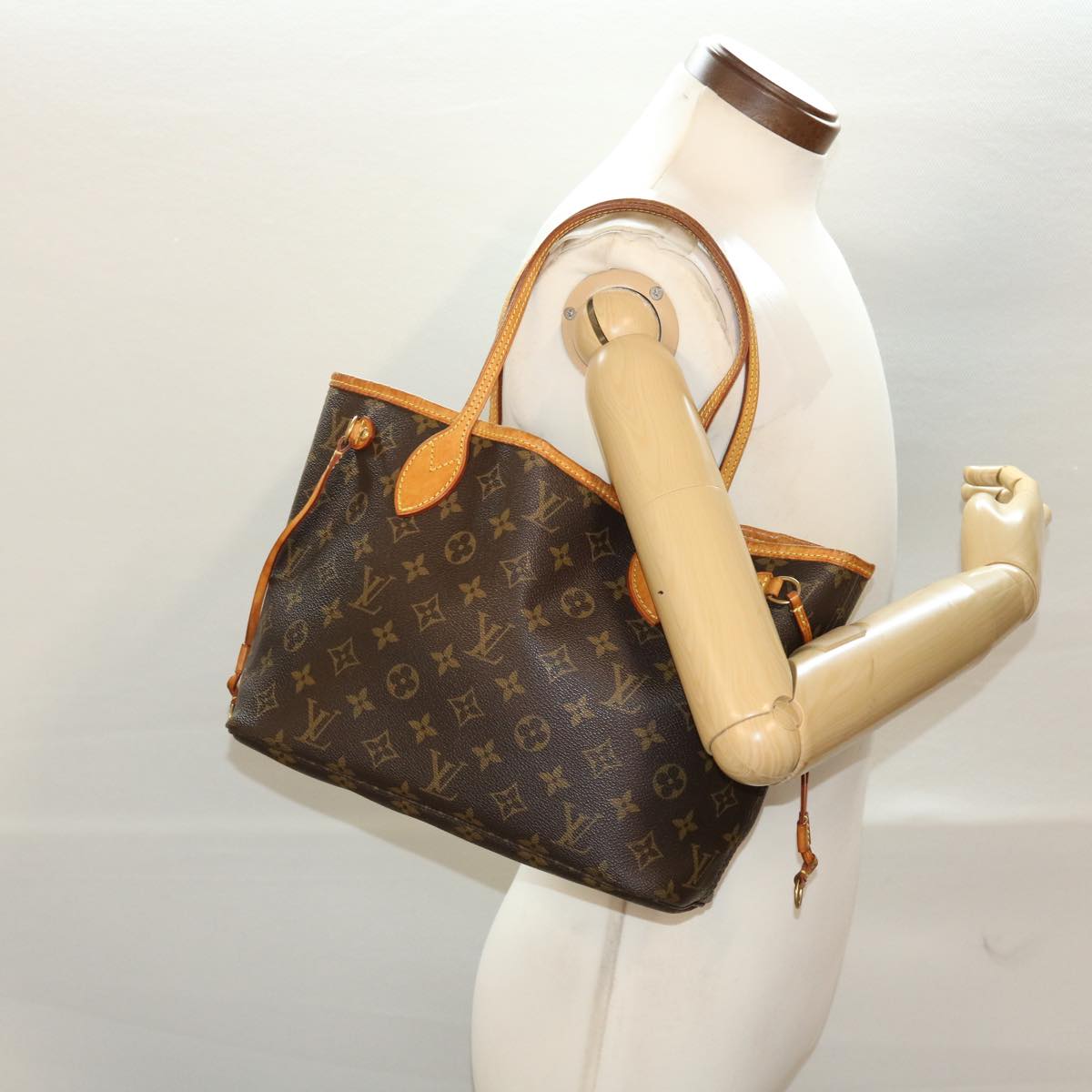 LOUIS VUITTON Monogram Neverfull PM Tote Bag M40155 LV 46160