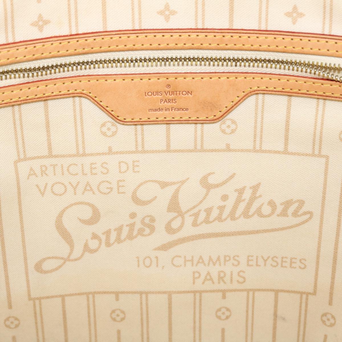LOUIS VUITTON Damier Azur Neverfull MM Tote Bag N41605 LV 46167