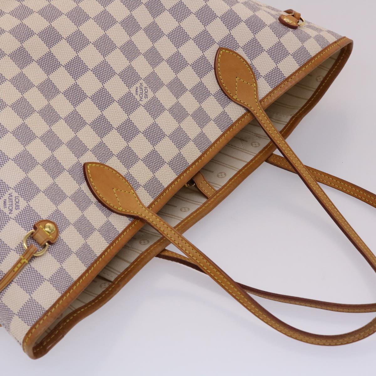 LOUIS VUITTON Damier Azur Neverfull MM Tote Bag N41605 LV 46167