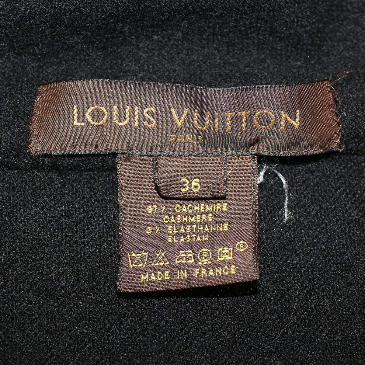 LOUIS VUITTON Coat Jacket Silk 38 Black LV 46187