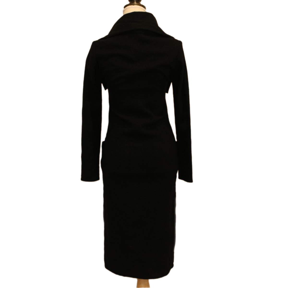 LOUIS VUITTON Coat Jacket Silk 38 Black LV 46187